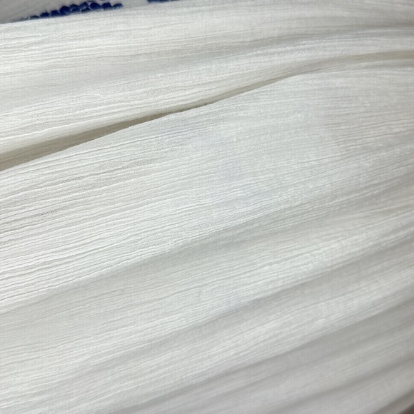 Boemo - White Gauze Maxi Dress With Blue Rope and Embroidery Detailing - Picture 4 of 7